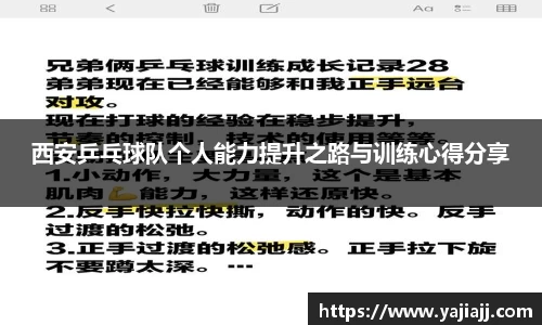 西安乒乓球队个人能力提升之路与训练心得分享