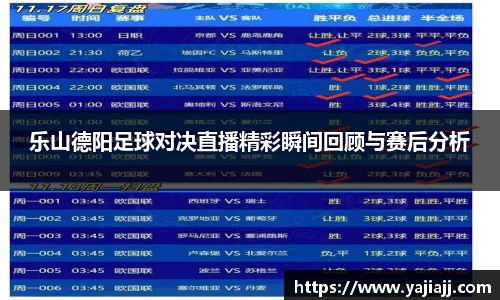 乐山德阳足球对决直播精彩瞬间回顾与赛后分析
