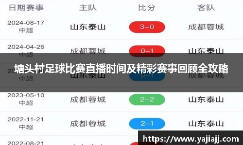 塘头村足球比赛直播时间及精彩赛事回顾全攻略