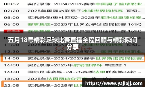 五月18号精彩足球比赛直播全程回顾与精彩瞬间分享