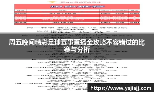 周五晚间精彩足球赛事直播全攻略不容错过的比赛与分析
